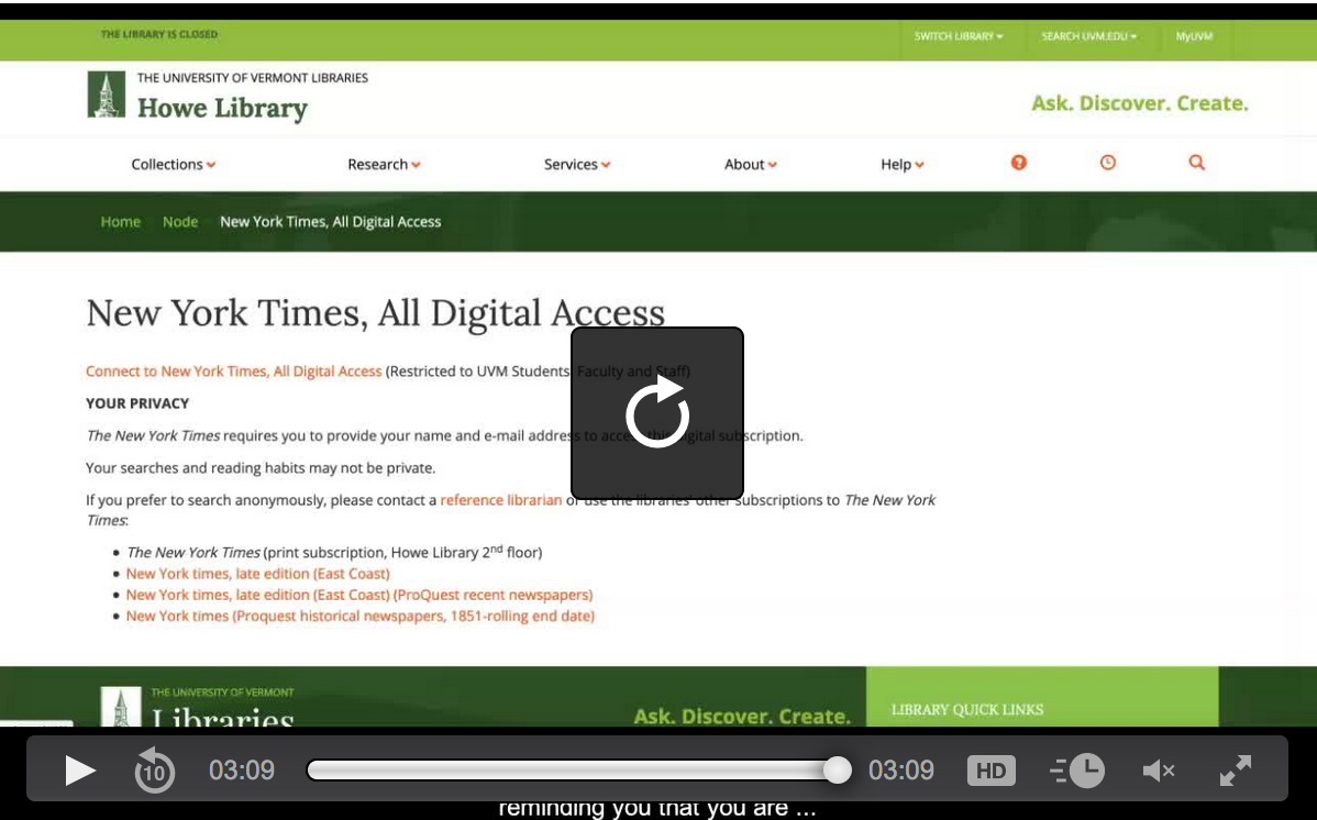 Screenshot from NYT sign up tutorial